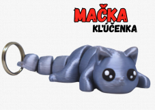 Mačka (Šedá) - kľúčenka