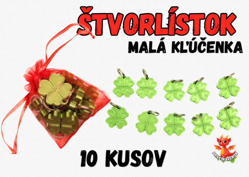 Štvorlístok - Malá kľúčenka - Aký balíček?: 10 kusov