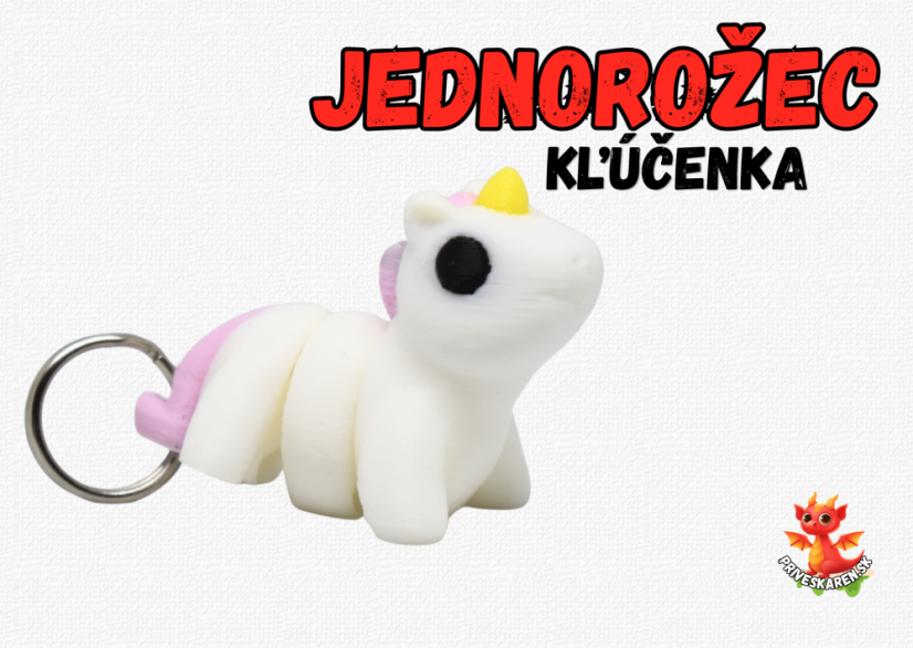 Jednorožec (Ružový) - kľúčenka
