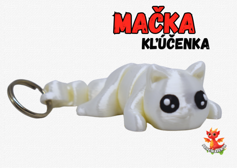 Mačka (Biela) - kľúčenka