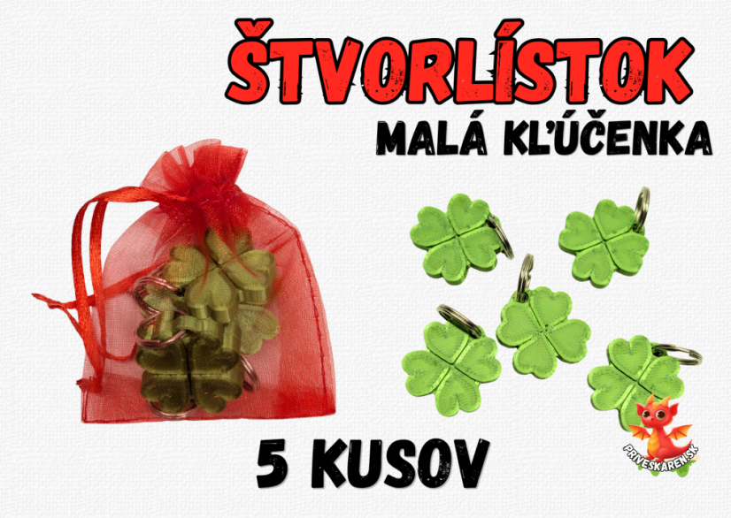 Štvorlístok - Malá kľúčenka - Aký balíček?: 5 kusov