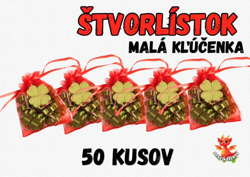 Štvorlístok - Malá kľúčenka - Aký balíček?: 50 kusov